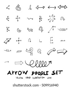 Vector hand drawn arrows set