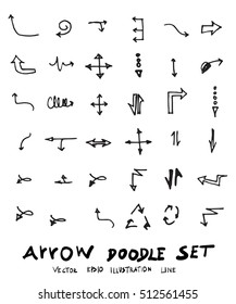 Vector hand drawn arrows set
