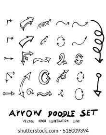 Vector hand drawn arrows set