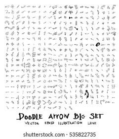 Vector hand drawn arrows set