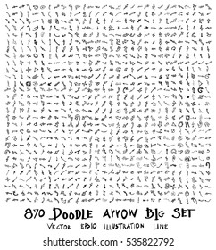 Vector hand drawn arrows set