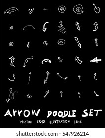 Vector hand drawn arrows set chalkboard