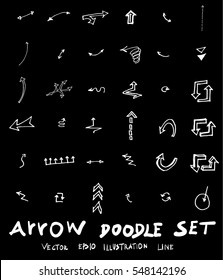 Vector hand drawn arrows set chalkboard