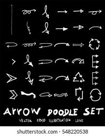 Vector hand drawn arrows set chalkboard