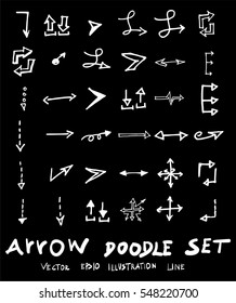 Vector hand drawn arrows set chalkboard