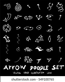 Vector hand drawn arrows set chalkboard