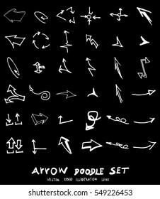 Vector hand drawn arrows set chalkboard
