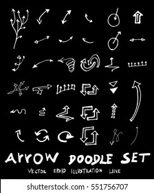 Vector hand drawn arrows set chalkboard
