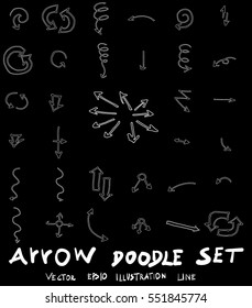 Vector hand drawn arrows set chalkboard