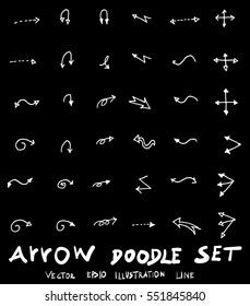 Vector hand drawn arrows set chalkboard