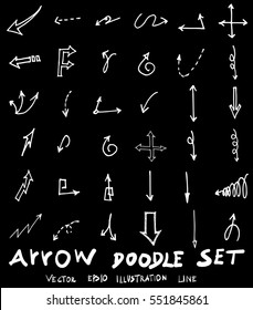 Vector hand drawn arrows set chalkboard