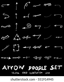 Vector hand drawn arrows set chalkboard