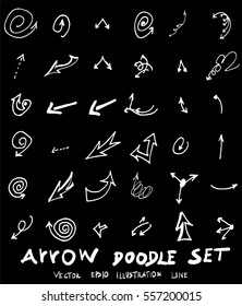 Vector hand drawn arrows set chalkboard