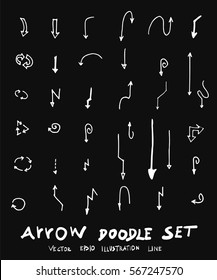 Vector hand drawn arrows set chalkboard
