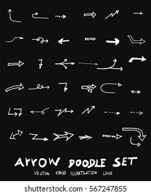 Vector hand drawn arrows set chalkboard