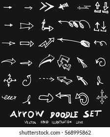 Vector hand drawn arrows set chalkboard