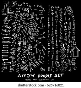Vector hand drawn arrows set chalkboard