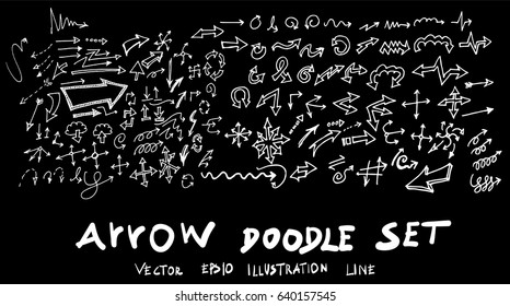 Vector hand drawn arrows set chalkboard