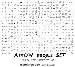 Vector hand drawn arrows set