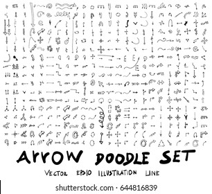 Vector hand drawn arrows set