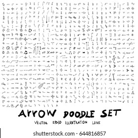 Vector hand drawn arrows set