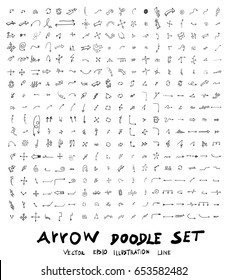 Vector hand drawn arrows set
