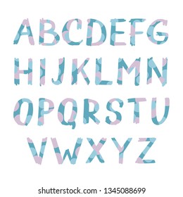 Vector hand drawn art font. Colorful alphabet isolated on white background. Decorative typeface. Letters for your design. Vector font set.