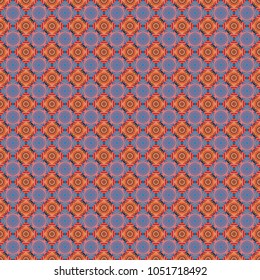 Vector hand drawn art, typical portuguese tiles. Traditional ornate portuguese decorative tiles azulejos. Seamless abstract background. Ceramic tiles pattern. Pink, blue and orange mandalas.