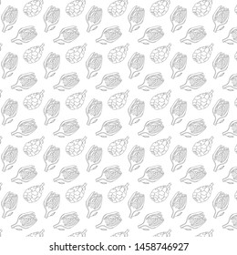 Vector hand drawn artichoke pattern. Sketch organic vegetable background.
