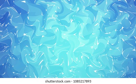 Vector Hand drawn artwork on water marble texture. Blue Liquid paint pattern. Abstract colorful background in ebru suminagashi technique.