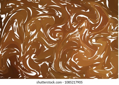 Vector Hand drawn artwork on water marble texture. Brown Liquid paint pattern. Abstract colorful background in ebru suminagashi technique.