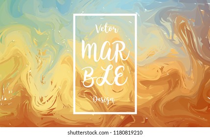 Vector Hand drawn artwork on water marble texture. Liquid paint pattern. Abstract colorful background in ebru suminagashi technique.