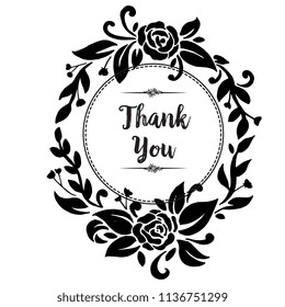 Vector Hand drawn artwork. Thank you card