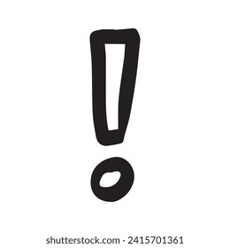 Vector hand drawn attention sign on white background.
