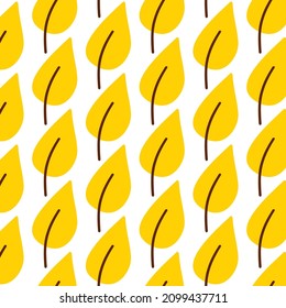 Vector hand drawn Autumn leaves seamless pattern on white background. Decorative doodle leaves. Cartoon scribble leaf icon for wedding design, wrapping, textiles, clothing, ornate and greeting cards