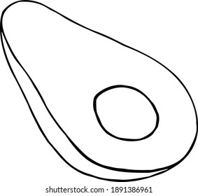 Vector hand drawn avocado.  Great for label, poster, print.