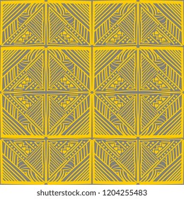 Vector hand drawn aztec seamless pattern background with abstract geometric ethnic drawing.