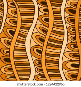 Vector hand drawn background, outline ornamental illustration in ethnic zentangle style for adult coloring pages. Abstract decoration doodle element.