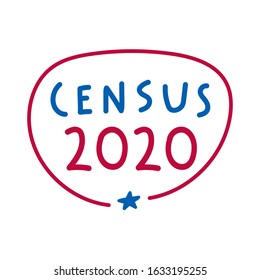 Vector Hand Drawn Badge Illustration - Census 2020.