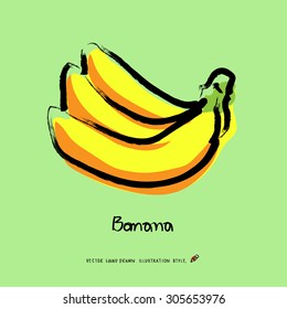 Vector Hand Drawn Bananas 