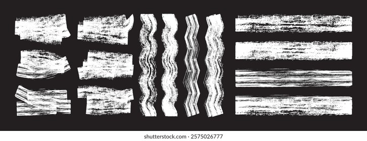 Vector hand drawn banner background set for highlight design graphic element. Brush paint stroke for text box square frame. vector illustration.