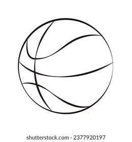 Vector hand drawn basket ball on white background.