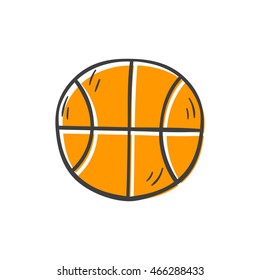 Vector hand drawn basketball ball icon