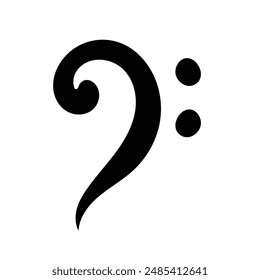 Vector Hand Drawn Bass Clef