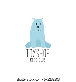 Vector hand drawn bear for labels, logos and badges for  kids club, baby shop, toys shop and any other children's projects.
