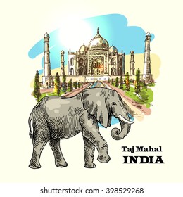 Vector hand drawn beautiful illustration India for your design