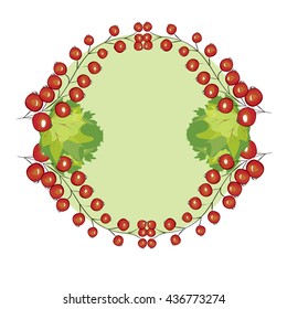 Vector hand drawn berries currants label.