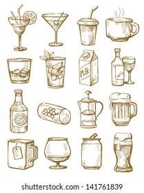 vector hand drawn beverages