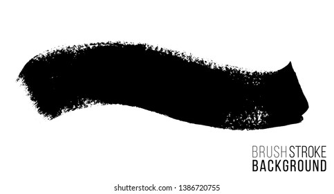 Vector hand drawn big brush stain. Monochrome ink painted stroke. Painted by brush black stain. Monochrome artistic backdrop. One color grungy background.