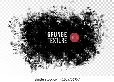 Vector hand drawn big textured hand painted stain. Layered ink painted backdrop. Monochrome grungy background oval shape.